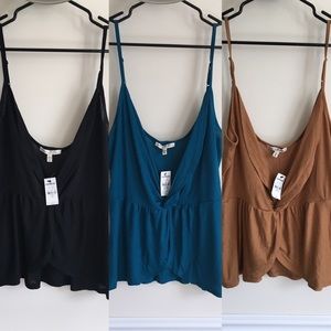THREE COLORS AVAILABLE! Knot front tank tops!